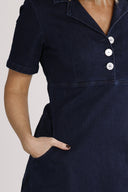 Beatrix mørk blå denimkjole