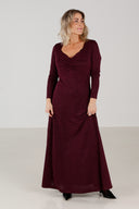 Alex dark plum glitterkjole