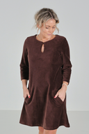 Margrete brun babycord tunika
