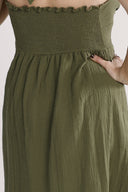 Babette khaki halterneck kjole