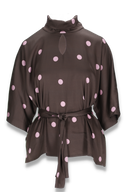 Bekka blus brun och rosa