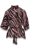 Bekka blus brun och rosa zebra