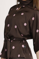 Bekka blus brun och rosa