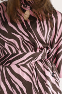 Bekka blus brun och rosa zebra