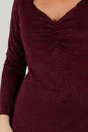 Alex dark plum glitterkjole
