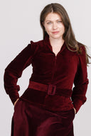 Celeste vinröd babycordblus