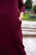 Kristine vinröd midiklänning