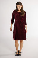 Elli bordeaux babycord klänning