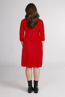 Evita röd babycordklänning
