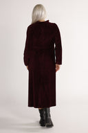 Joy vinröd babycord-kappa/skjortklänning