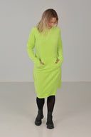 Lilli limegrønn sporty velurkjole
