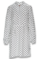 Trazy hvit og sort polkadot kjole