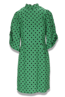 Bella grønn og sort polkadot kjole