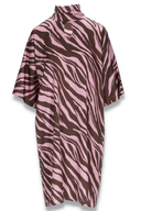 Cornelia kjole brun og rosa zebra
