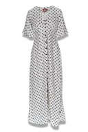 Liva hvit og sort polkadot kjole