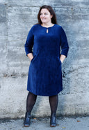 Trude marineblå babycord kjole
