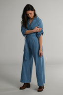 Miah jeansblå denim jumpsuit