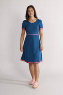 Pauline petrol og korall kjole