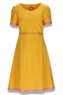 Pauline gul og rosa kjole