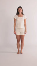 Tori krämfärgade shorts