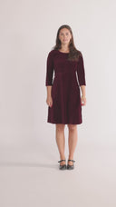 Elli bordeaux babycord klänning