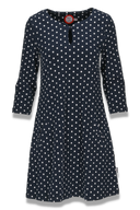 Margrete marineblå polkadot tunika