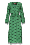 Mette grønn polkadot kjole